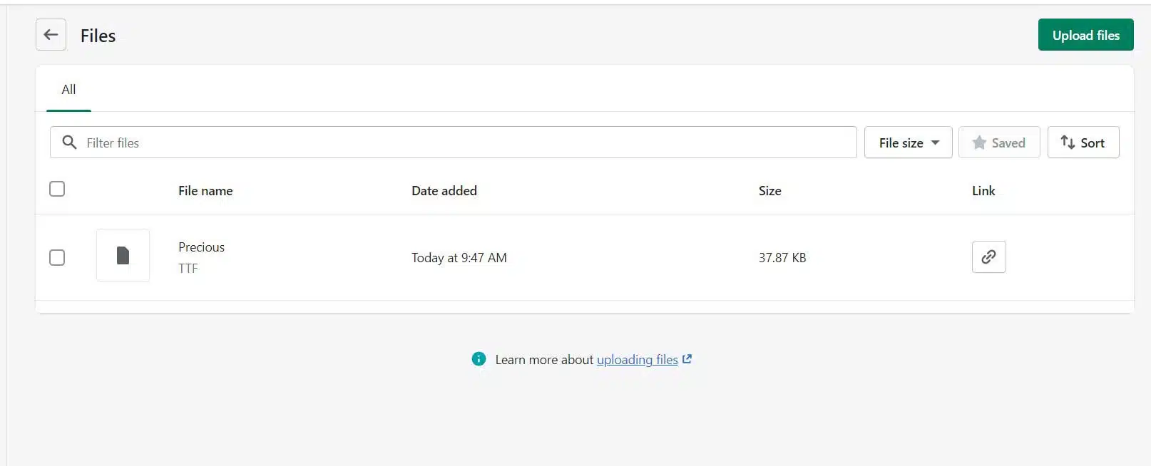 Upload font to shopify