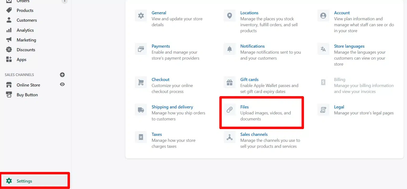 Upload Files to Shopify