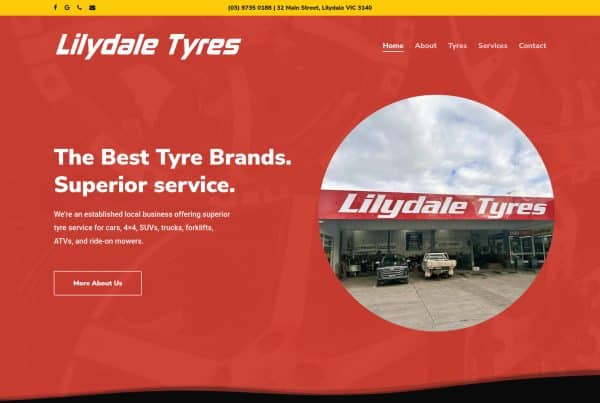 Lilydale Tyres Website Example