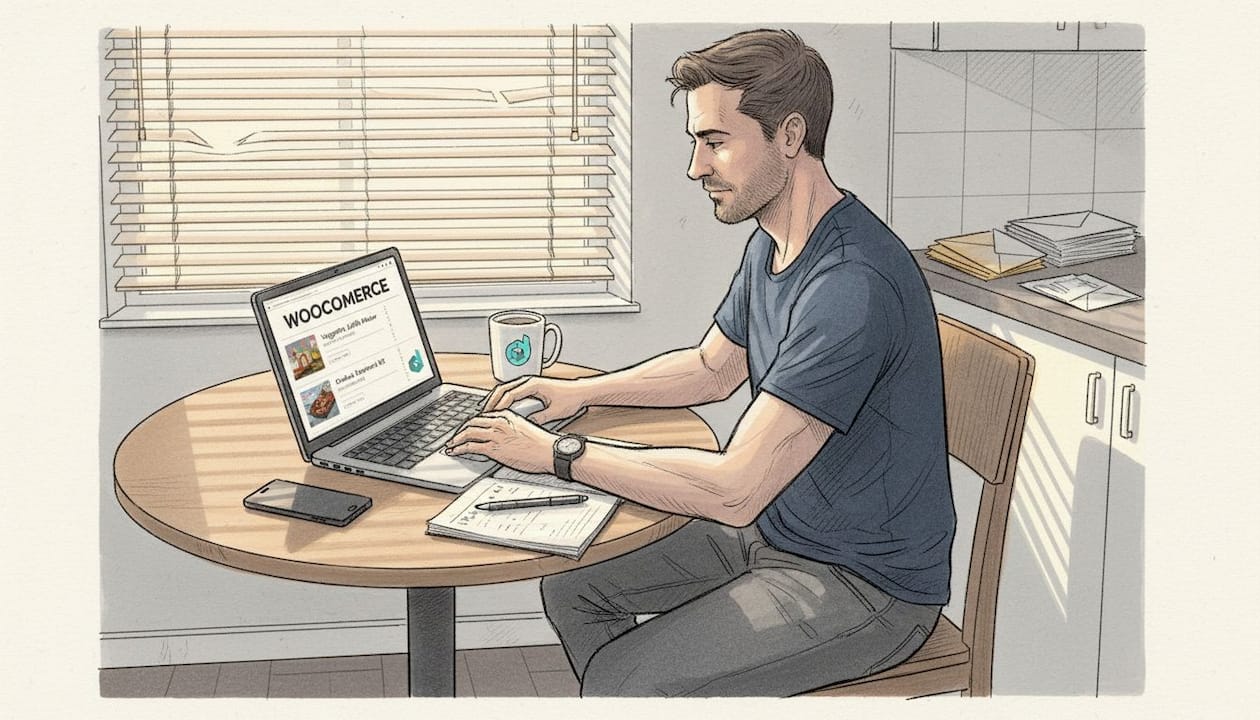 Store owner updating WooCommerce SEO listings