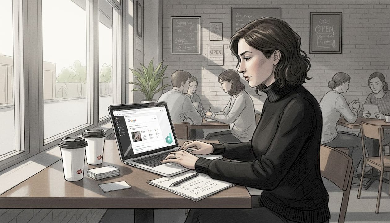 Business owner updating Google Business Profile