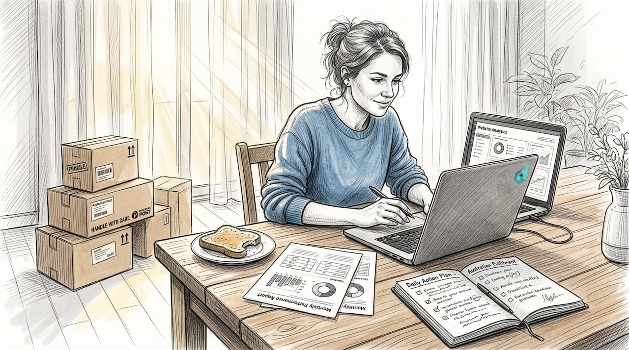 E-commerce owner working on site analytics