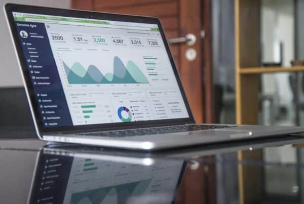 analytics charts on a laptop screen