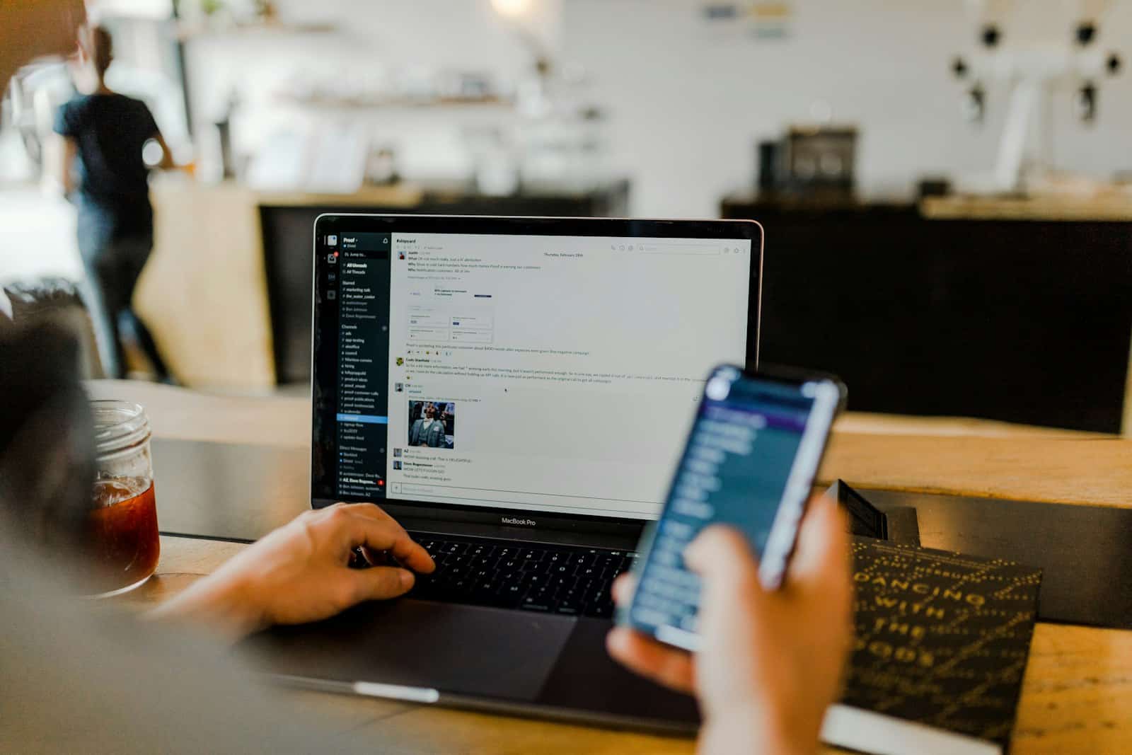 laptop open to an email inbox on a desk