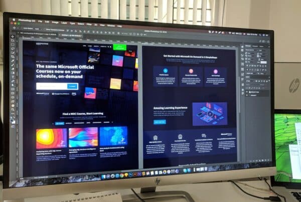 landing page design and CRO on a computer screen