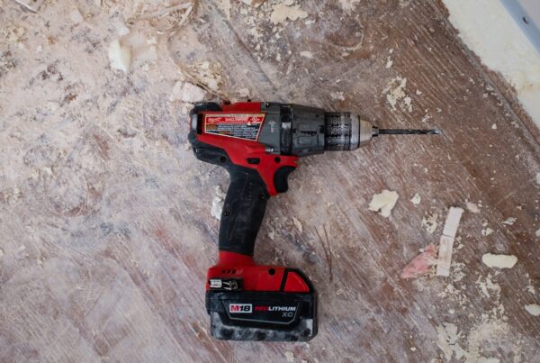 tools on a workbench at a job site